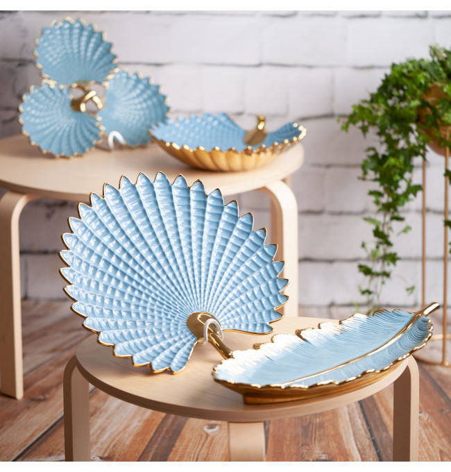 Dekorační miska HIRAL 3 02 modrá / zlatá