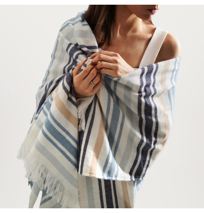 Deka TERRAS bílá s pruhy 241483