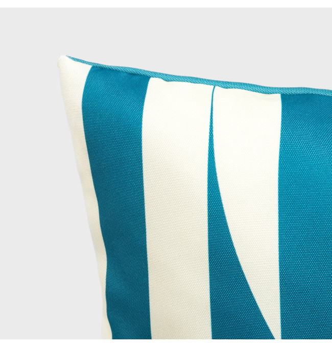 Čtvercový polštář COLOUR BLOCKS bílý / tyrkysový 745805
