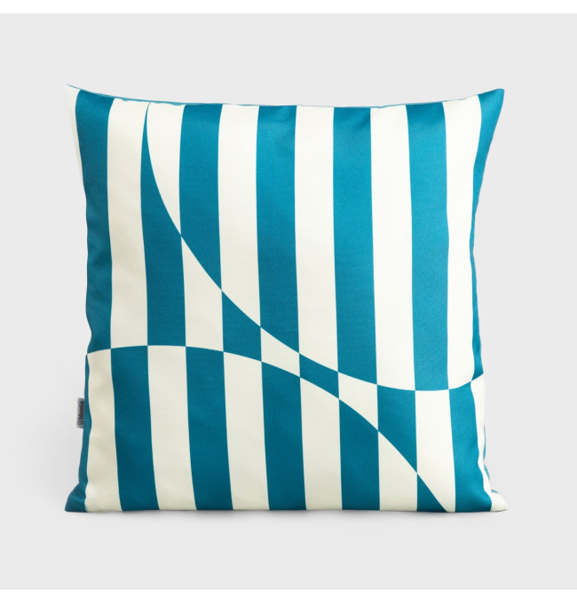 Čtvercový polštář COLOUR BLOCKS bílý / tyrkysový 745805