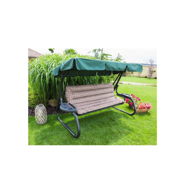 Polštář na houpačku ANIA 150 cm károvaný, béžový