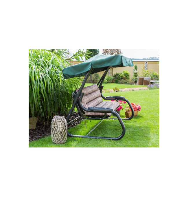 Polštář na houpačku ANIA 150 cm károvaný, béžový