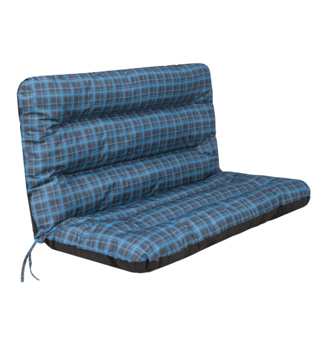 Polštář na houpačku ANIA 180 cm károvaný, modrý
