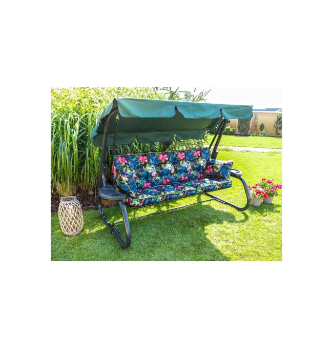 Polštář na zahradní houpačku POLA 180 cm barevné listy