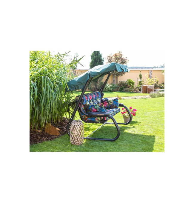 Polštář na zahradní houpačku POLA 180 cm barevné listy