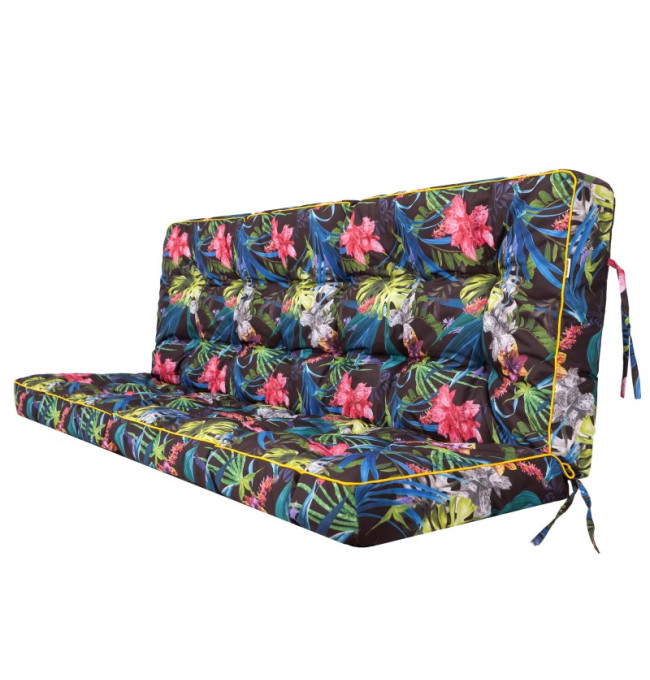 Polštář na zahradní houpačku POLA 180 cm barevné listy