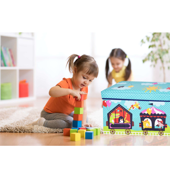 Dětský box na hračky s motivem vláčku