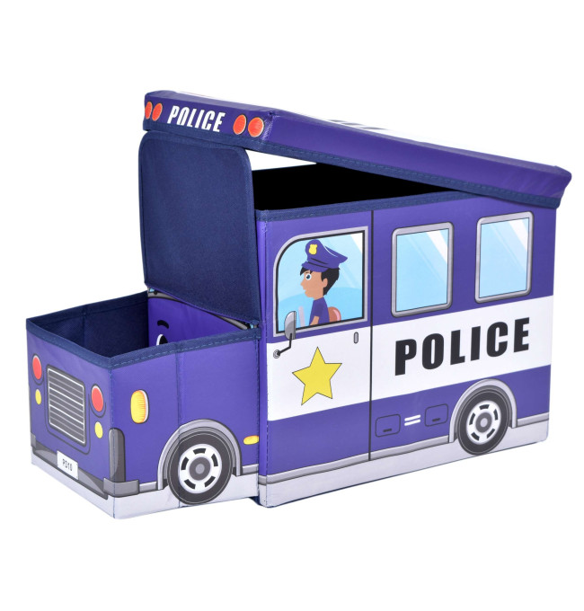 Taburetka ve tvaru policejního auta modrá