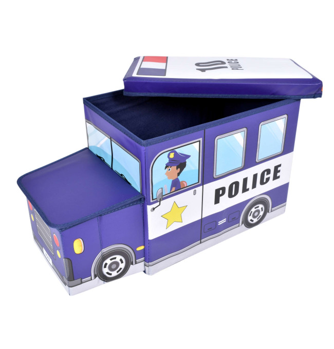 Taburetka ve tvaru policejního auta modrá