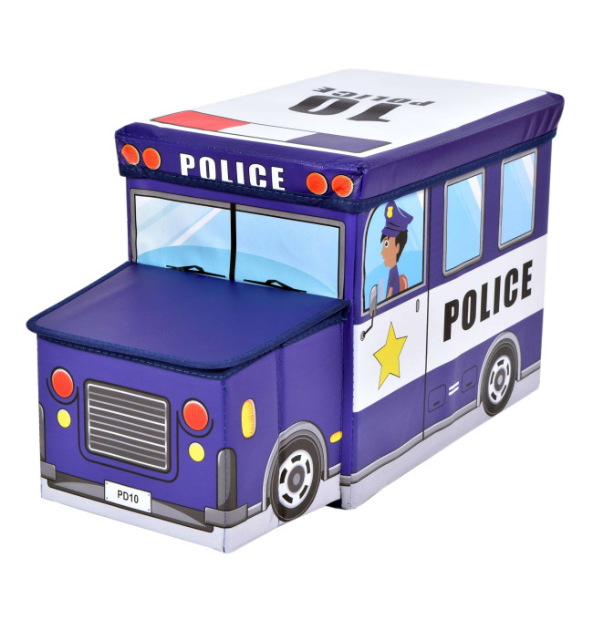 Taburetka ve tvaru policejního auta modrá