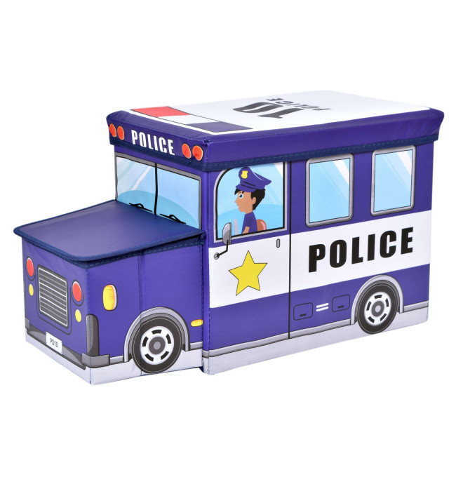 Taburetka ve tvaru policejního auta modrá
