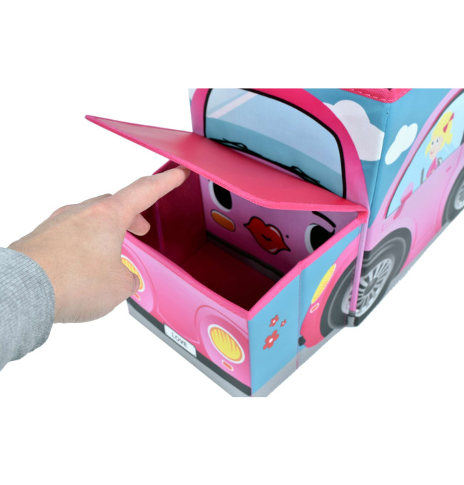 Taburetka ve tvaru autíčka růžová