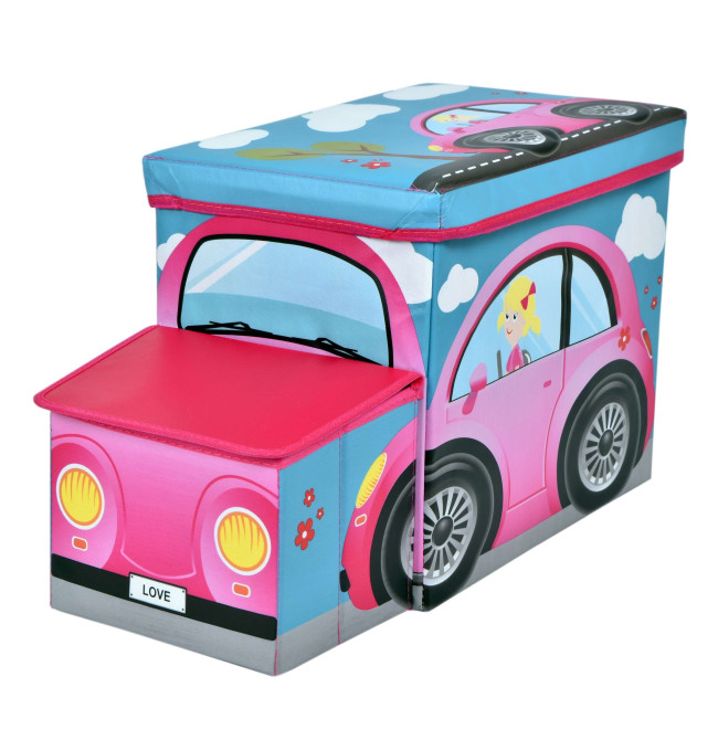 Taburetka ve tvaru autíčka růžová