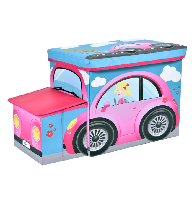 Taburetka ve tvaru autíčka růžová