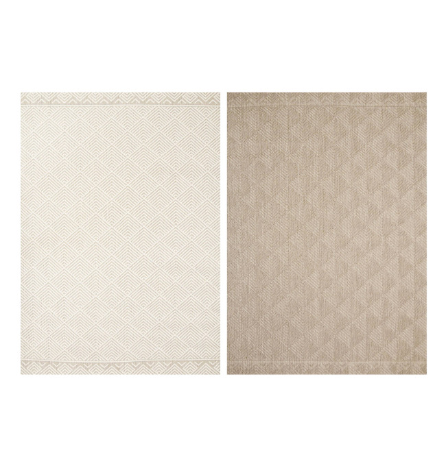 Šňůrkový oboustranný koberec Brussels 205740/10610 béžový / krémový
