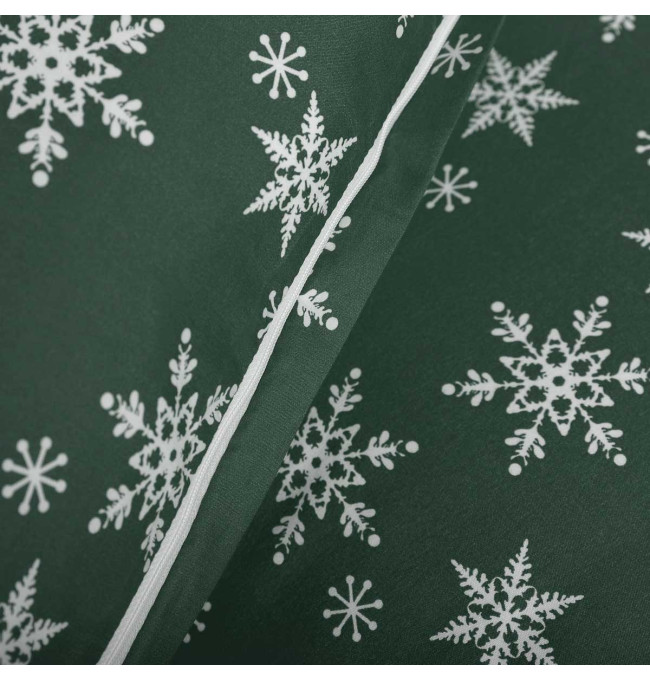 Ložní souprava SNOFLOCK zelená s vločkami XM22 986165