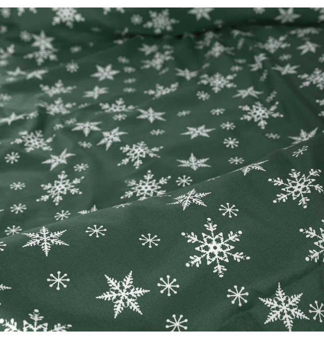 Ložní souprava SNOFLOCK zelená s vločkami XM22 986165