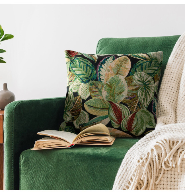 Povlak na polštář GOBELIN 08 zelený / černý