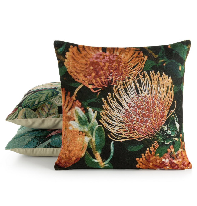 Povlak na polštář GOBELIN 11 zelený / oranžový