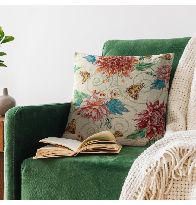 Povlak na polštář GOBELIN 12 béžový / červený