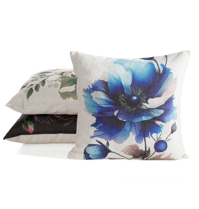 Povlak na polštář CHP 51 béžový / modrý