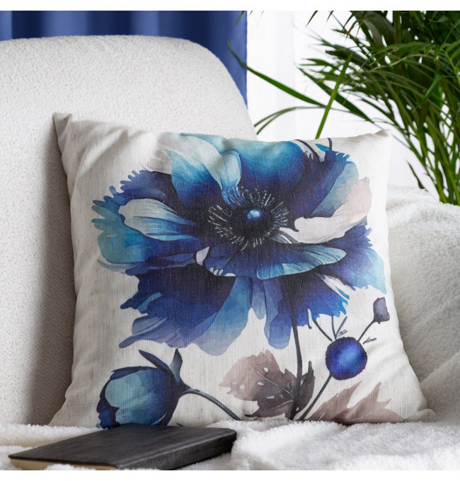 Povlak na polštář CHP 51 béžový / modrý