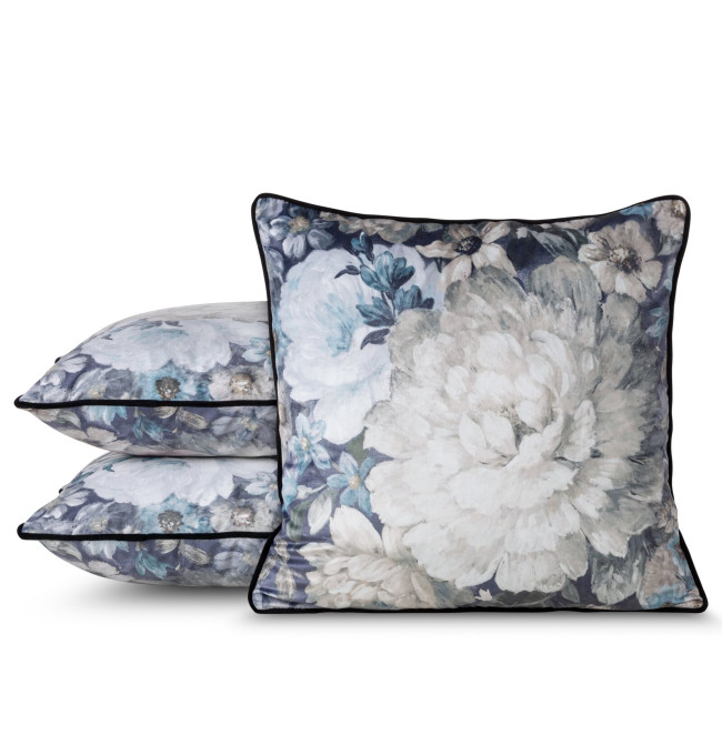 Povlak na polštář LUCIA krémová/modrá