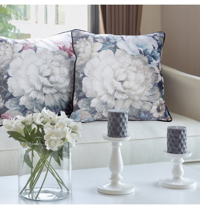 Povlak na polštář LUCIA krémová/modrá