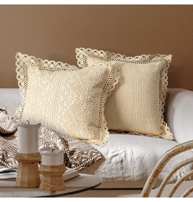 Povlak na polštář MEGAN světle béžový