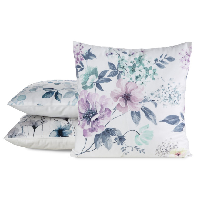 Povlak na polštář MINK 32 bílý / fialový