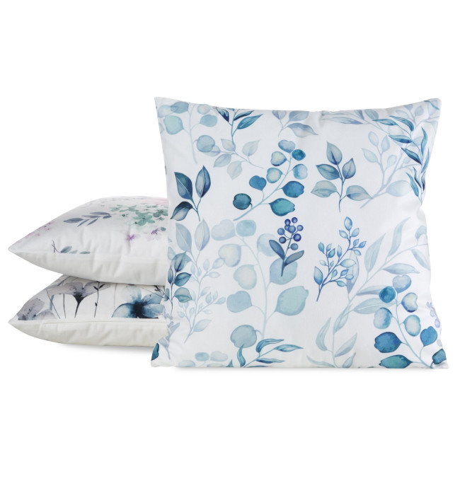 Povlak na polštář 33 MINK bílý / tyrkysový