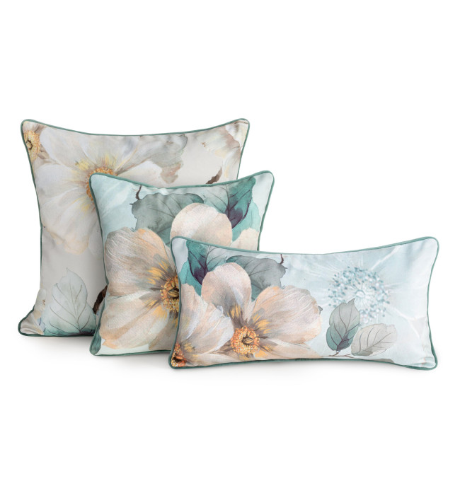 Povlak na polštář ALINE bílá / světle modrá