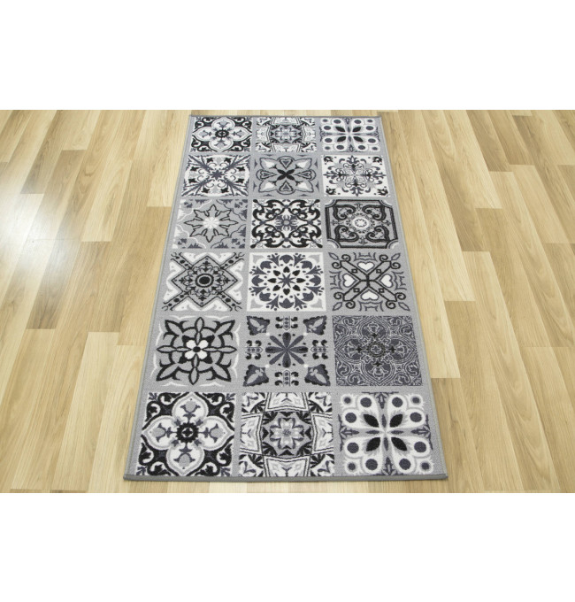 Protiskluzový koberec / běhoun Patchwork šedý