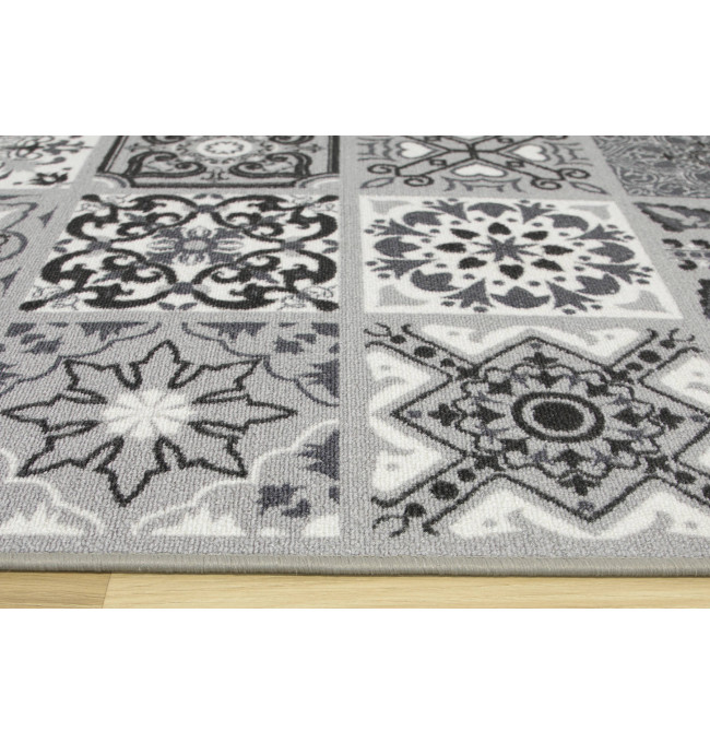 Protiskluzový koberec / běhoun Patchwork šedý