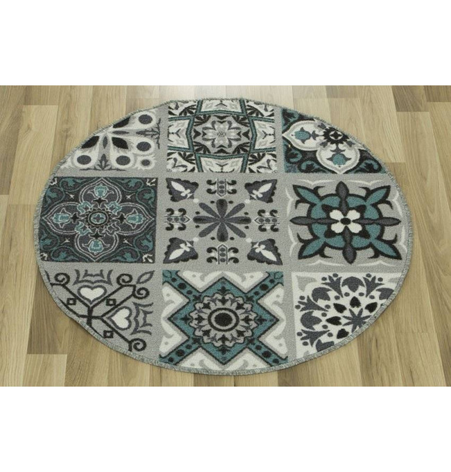 Protiskluzový koberec Patchwork tyrkysový