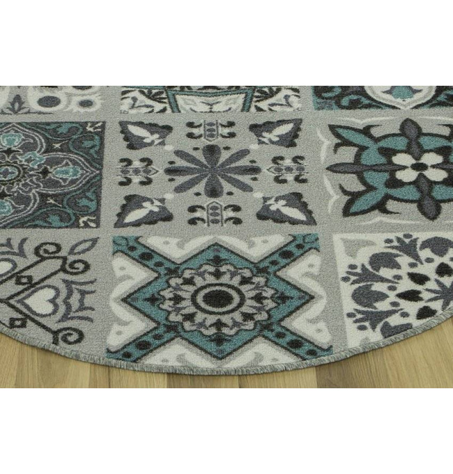 Protiskluzový koberec Patchwork tyrkysový