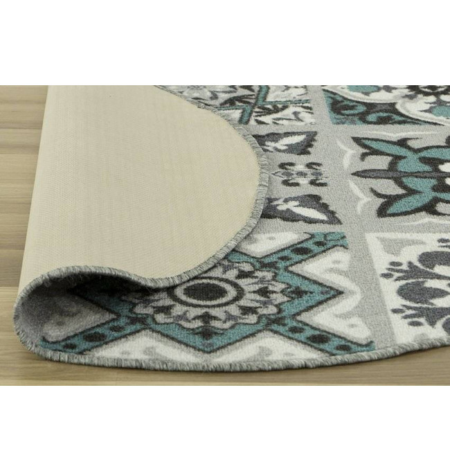 Protiskluzový koberec Patchwork tyrkysový