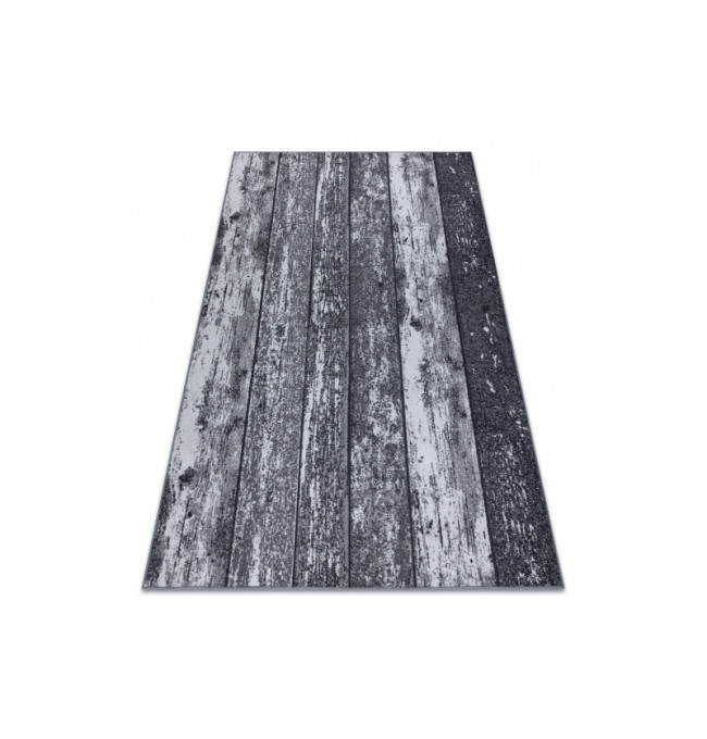 Protiskluzový koberec WOOD dřevo, desky - šedý