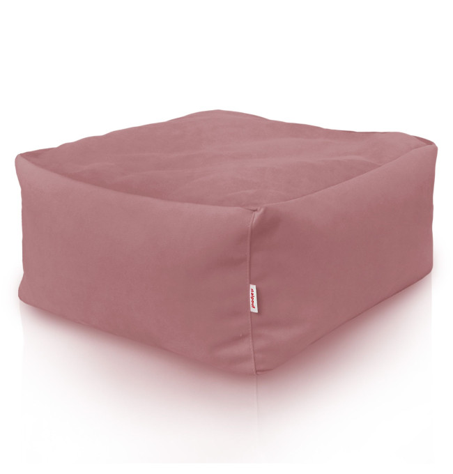 Podnožka čtvercová plyš - Pudrová