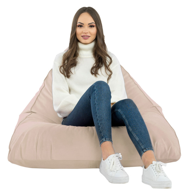 Sedací pytel Bermudy SAKO pudrově růžový plyš