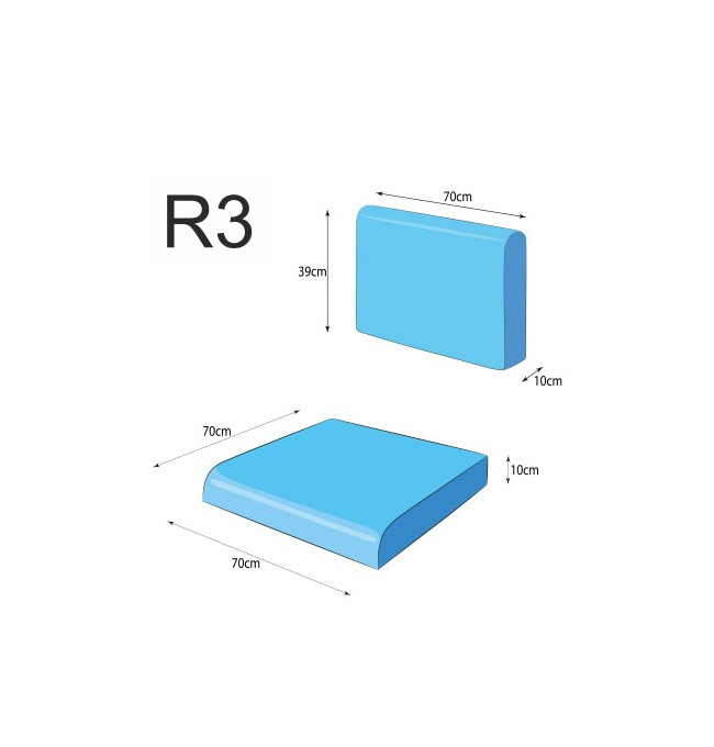 Polštář na ratanovou židli NEL R3 modrý/modré listí