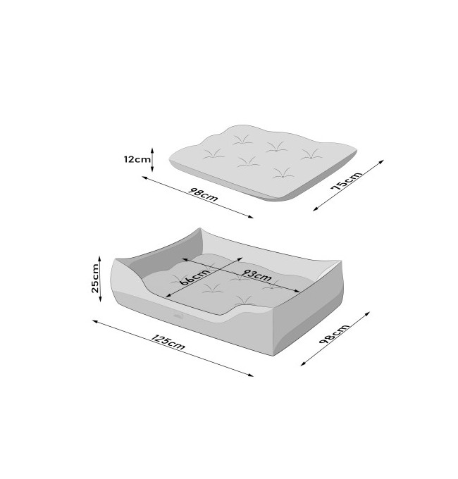 Pelíšek PUFFY R5 EKOMAT černá/grafitová matrace, ekolen