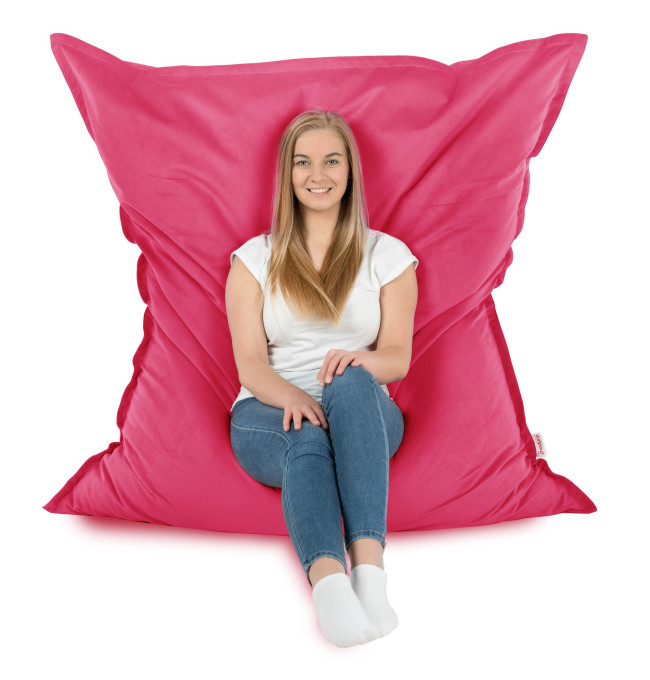 Polštář na sezení růžový plyš