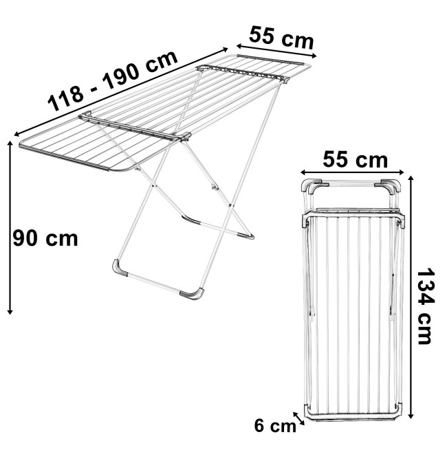 Výsuvný sušák na prádlo ARIA bílý