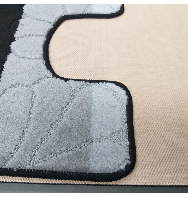 Sada koupelnových koberečků Montana 01 výřezem - černá