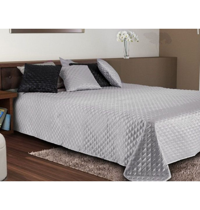 Saténový přehoz Palermo stříbrný / šedý