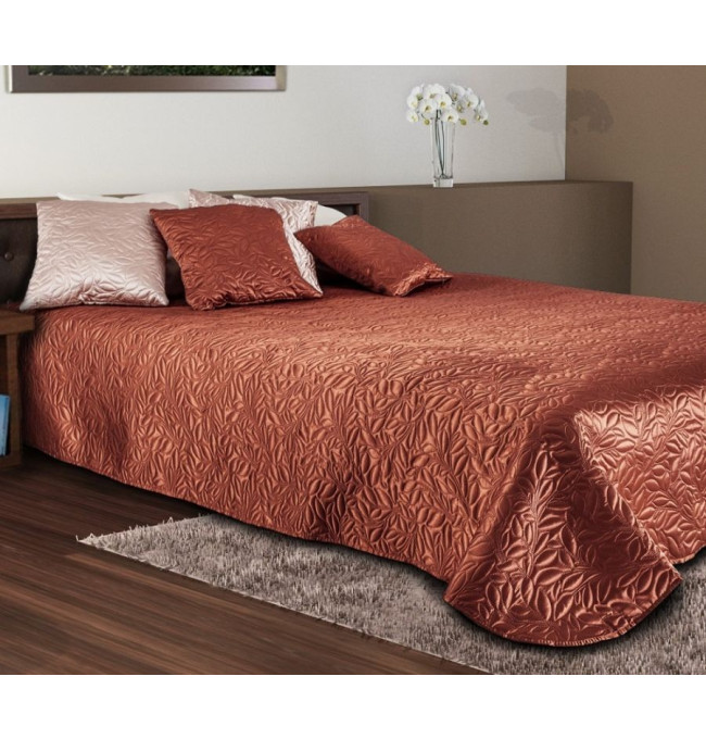 Saténový přehoz Torino karamel