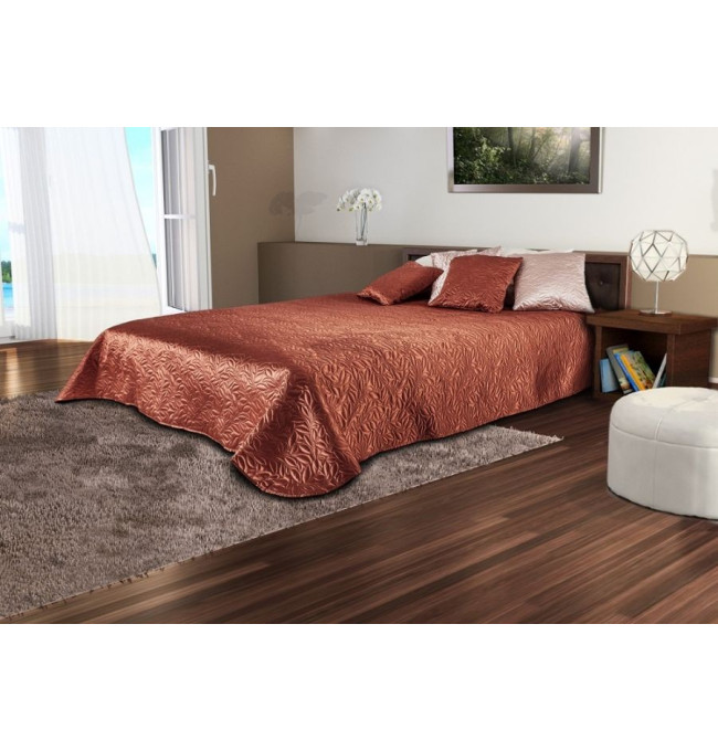 Saténový přehoz Torino karamel