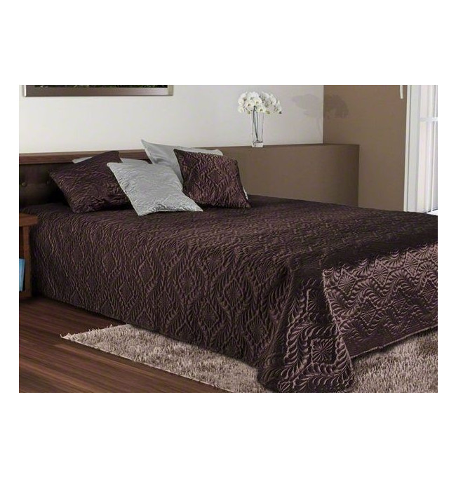 Saténový přehoz VERONA hořká čokoláda