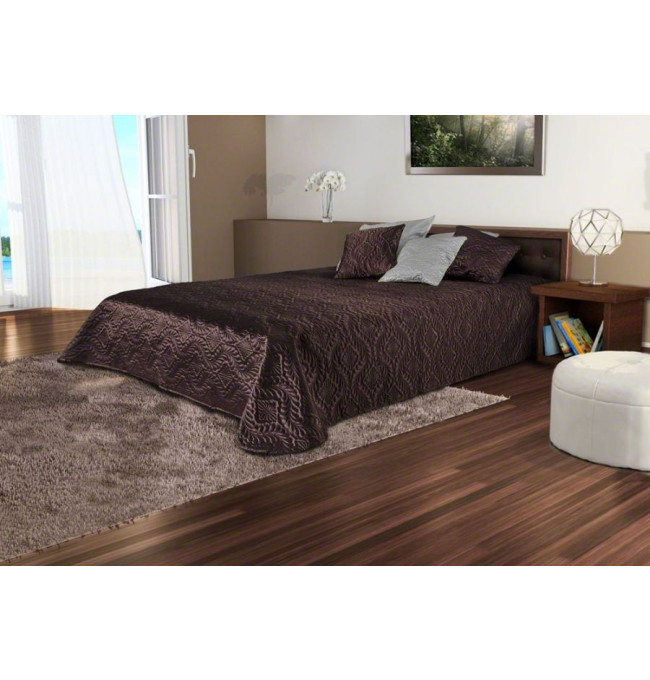 Saténový přehoz VERONA hořká čokoláda